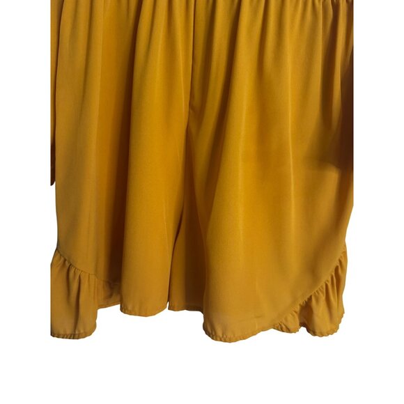 2/$25 Boohoo 14 Deep Mustard Yellow Long Sleeve Jumpsuit Polyester - Picture 8 of 16